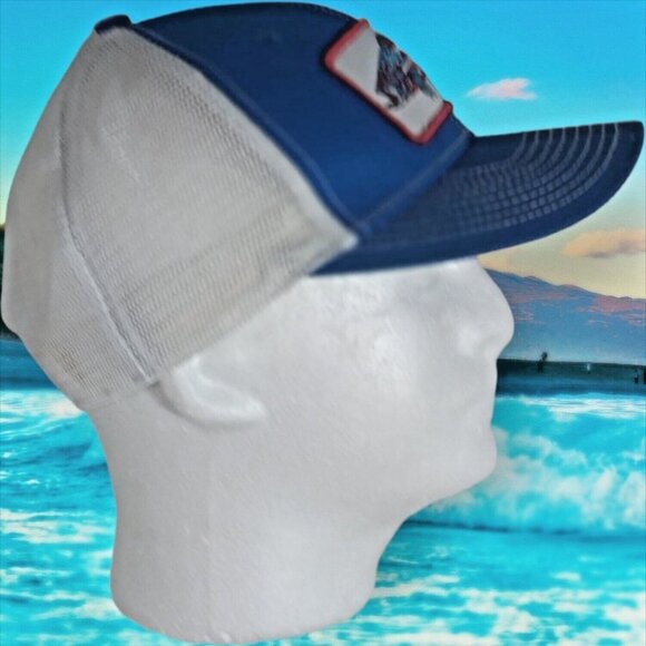 RealTree Bass Truckers Cap Snapback Meshback Blue Baseball Hunting Sports Hat - Picture 3 of 16